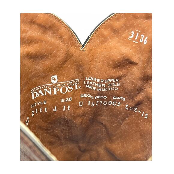 Dan Post Men\'s Leather Milwaukee DP 2111 Western Cowboy Round Toe Boots Size 11 main image 8